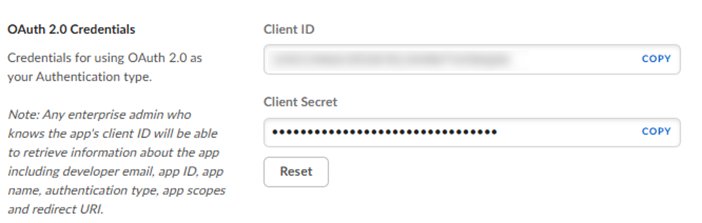 Obtain the Client ID and Client Secret