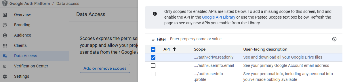Add scopes