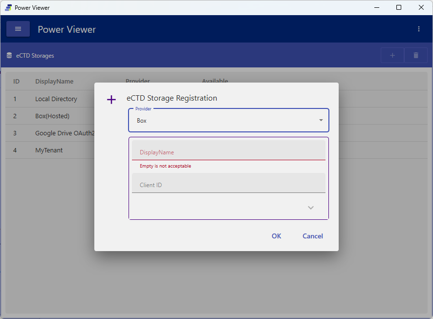 Add eCTD Storage (Screen 2)