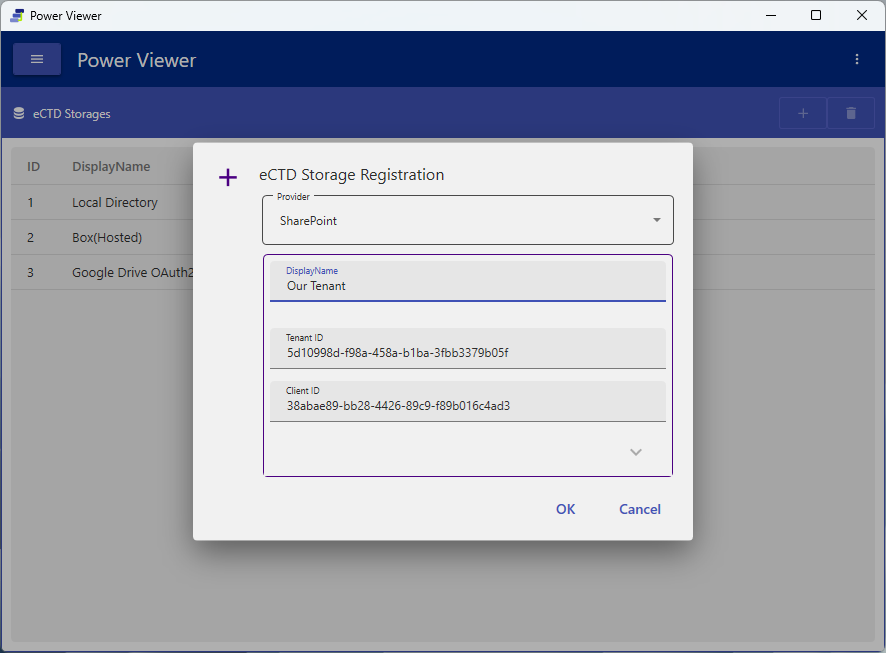 Storage registration