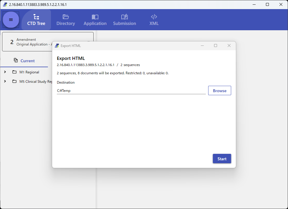 Export confirmation
