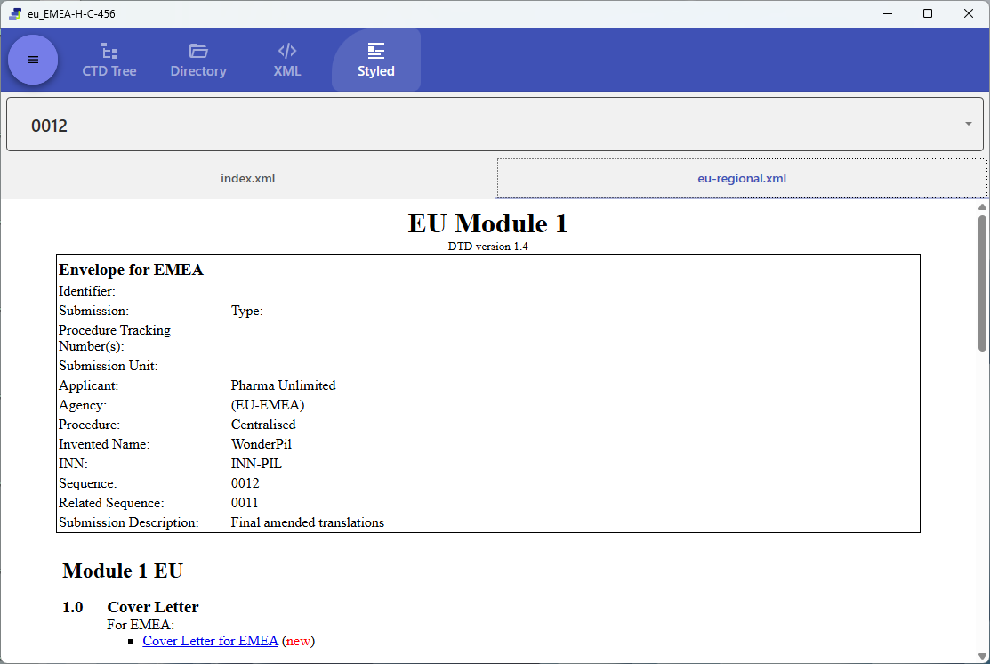 Styled view (EU Module 1)
