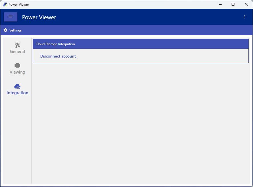 Settings (cloud storage integration)