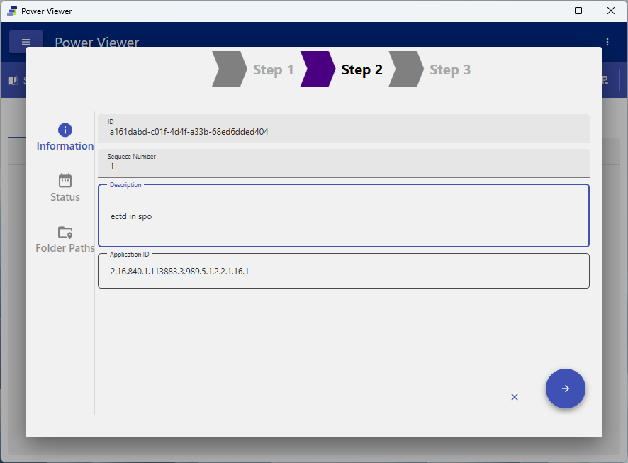 Add wizard (Step 2: Information)