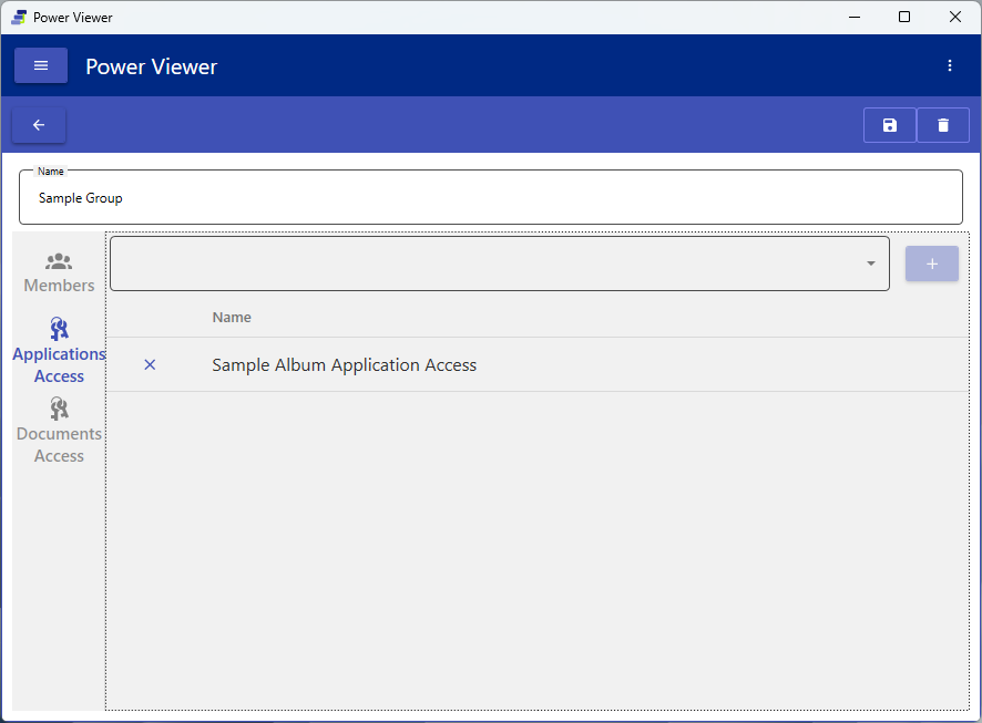 UserGroup edit (Applications Access)